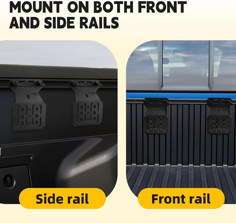 TENGBASE Bed Rail Brackets, Truck Bed Accessories are Compatible with Tacoma, Bed Rail Module Systems for Shovels, Axes, Recovery Plates, Fuel Tanks and Other Accessories - Image 4